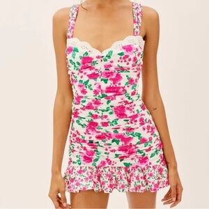 For love and lemons Floral Pink and Green Dress